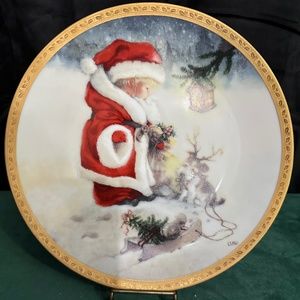 1992 The Hamilton Collection, “ Santa’s Littlest Reindeer “ holiday plate